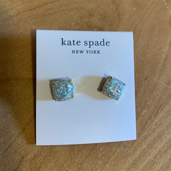 Kate Spade Square Opal Glitter Stud Earrings - Picture 4 of 7